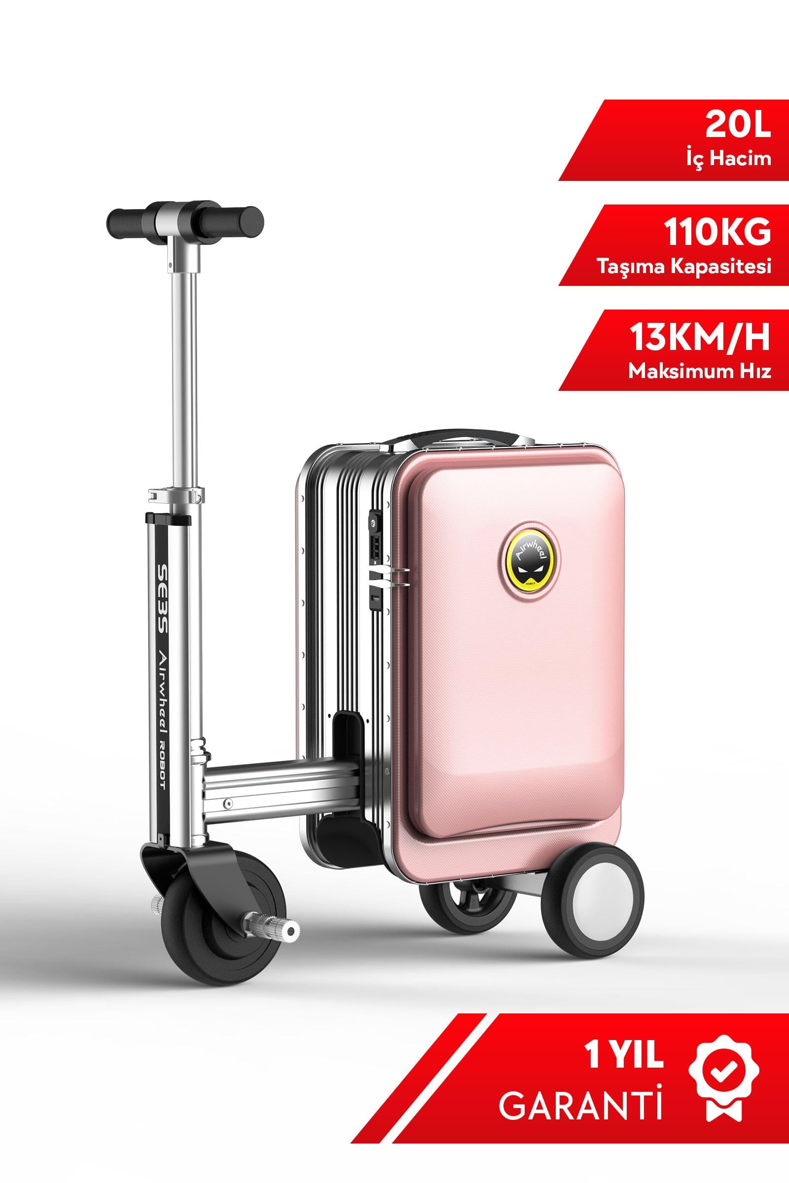 AirWheel SE3S Elektrikli Binilebilir Scooter Valiz - Pembe