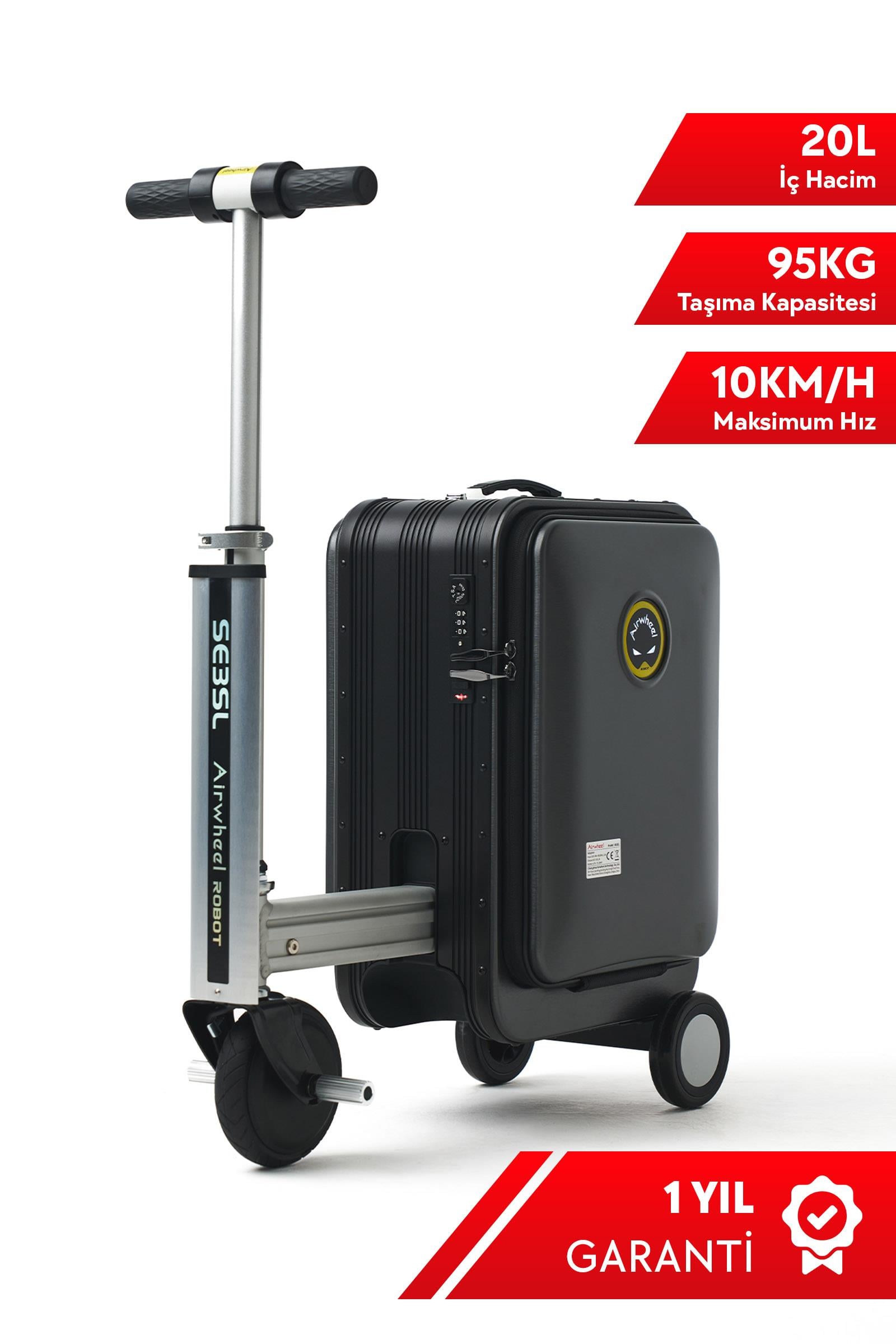 AirWheel SE3SL Elektrikli Binilebilir Scooter Valiz - Siyah