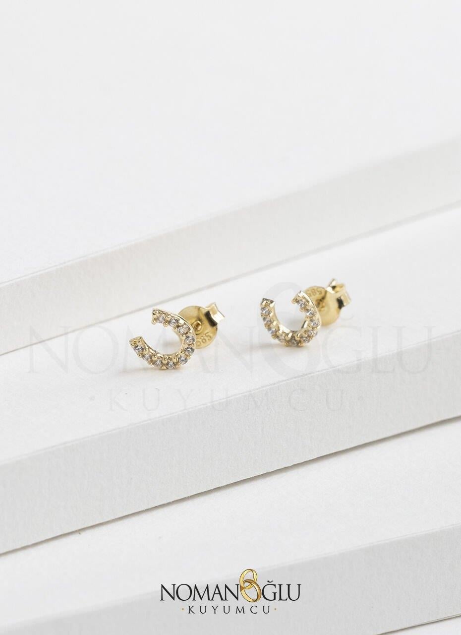 14 Ayar Vidalı Küpe