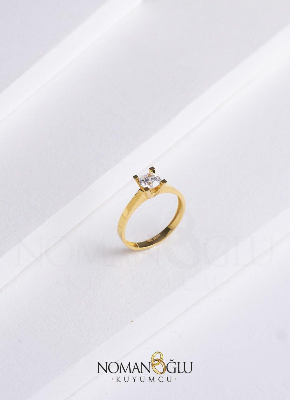 22 Ayar Tektaş Yüzük