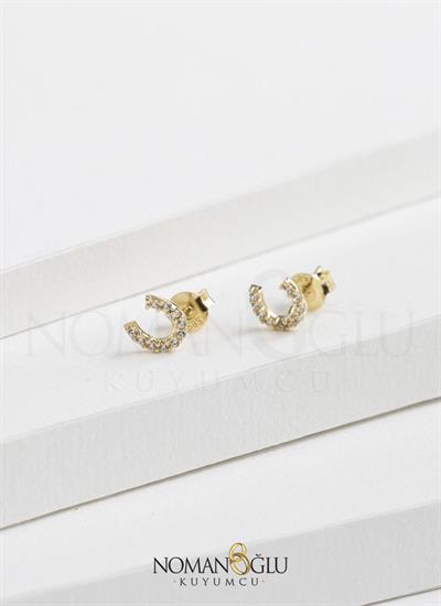 14 Ayar Vidalı Küpe