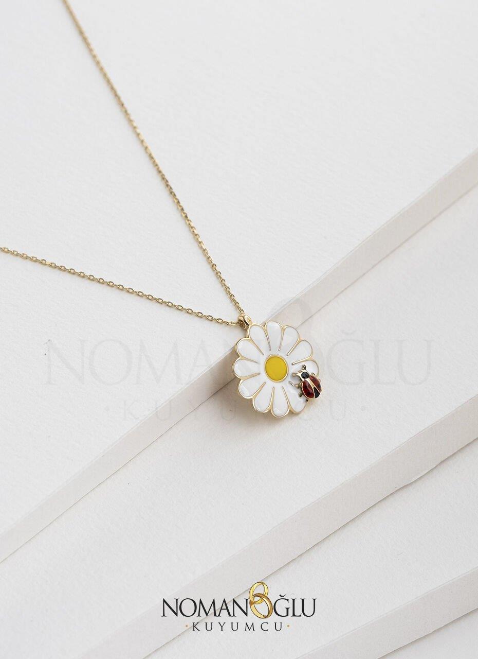 14 Ayar Papatya Kolye