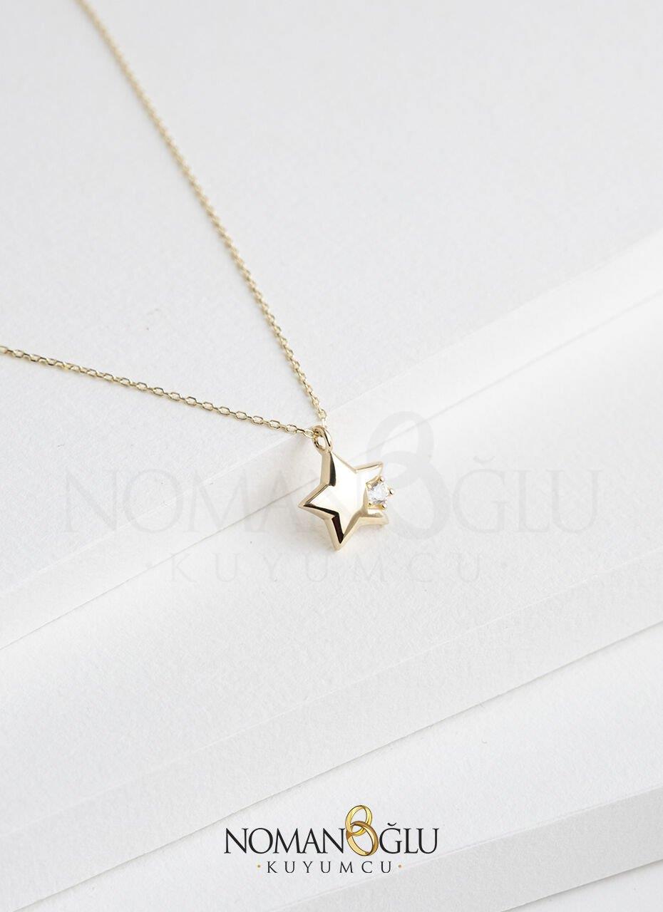 14 Ayar Yıldız Kolye