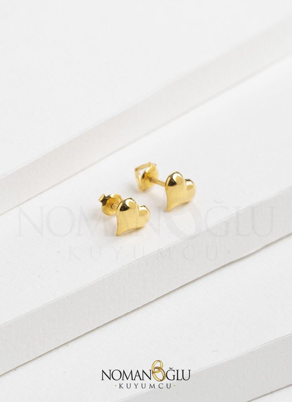 22 Ayar Kalp Çocuk Küpesi