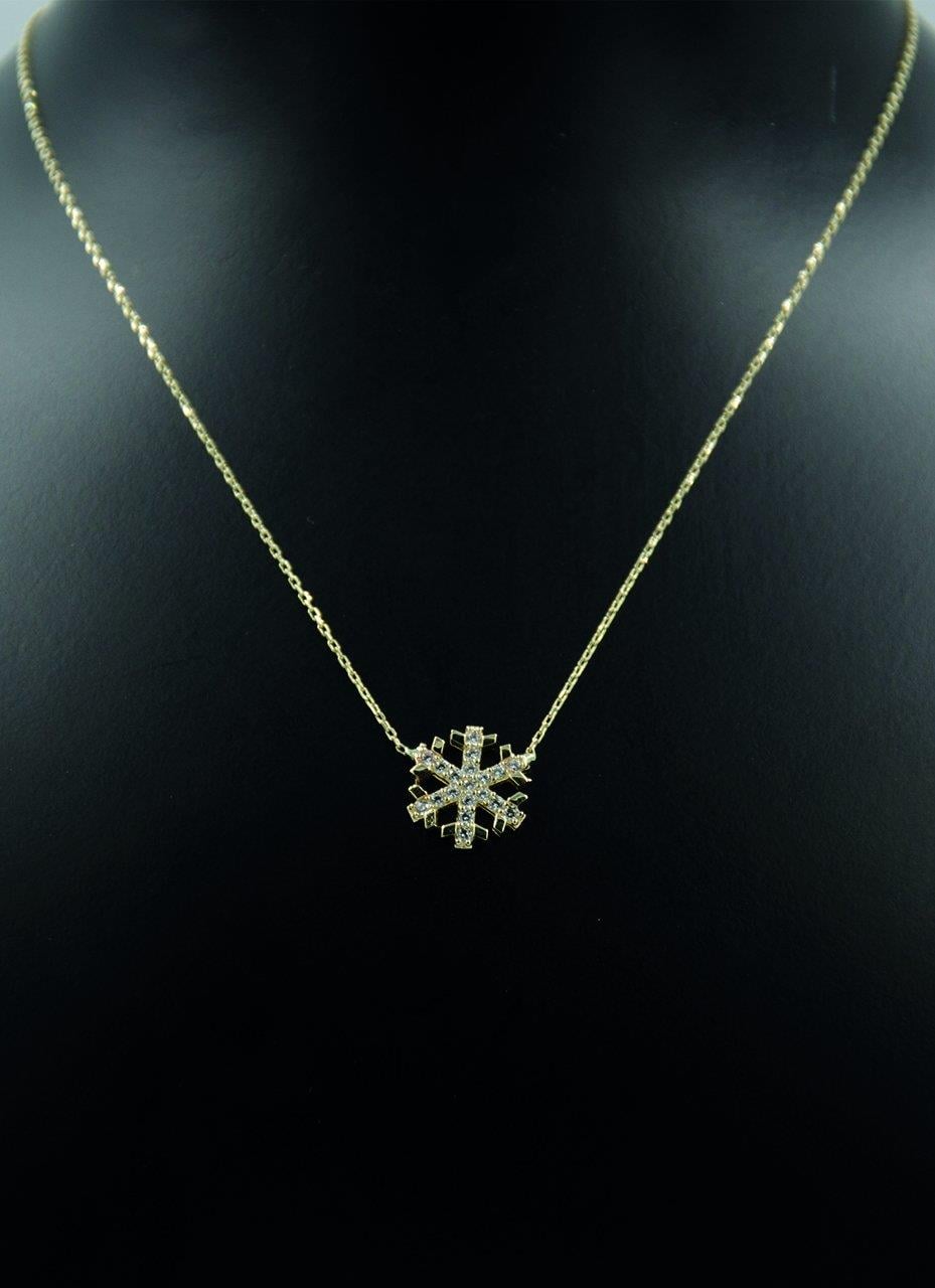 Kar Tanesi Kolye 14 Ayar