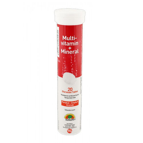 Sunlife Multivitamin & Mineral + Ginseng 20 Efervesan Tablet 8697781960429 