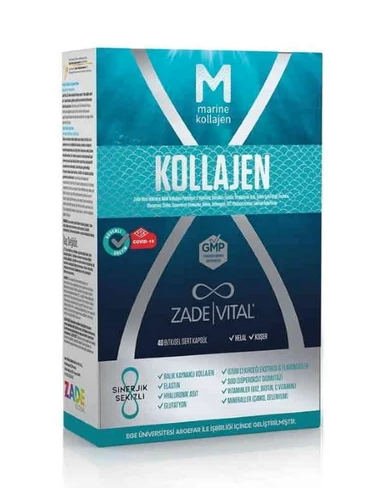 Zade Vital Marine Collagen Hyaluronic Acid 40 Bitkisel Sert Kapsül 8690712026782