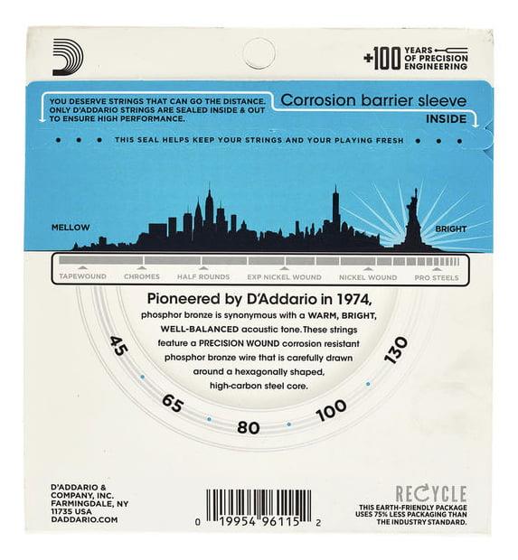 DADDARIO EPBB170-5 AKUSTİK BAS GİTAR TEL SETİ, LONG SCALE, 45-130, PHOSPHOR BRONZE