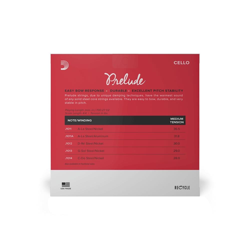 DADDARIO J101044M-B10 CELLO TEL SETİ, PRELUDE, 10 SETLİK PAKET, 4/4