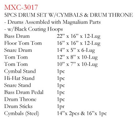MAXTONE MXC-3017FBK DAVUL SET SİYAH