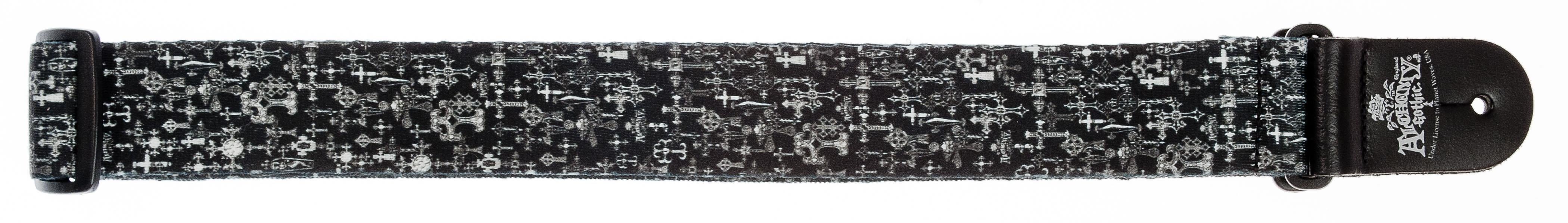 PLANETWAVES 50AL02 GİTAR ASKISI, 50MM, ALCHEMY STR-GOTHIC CROSS