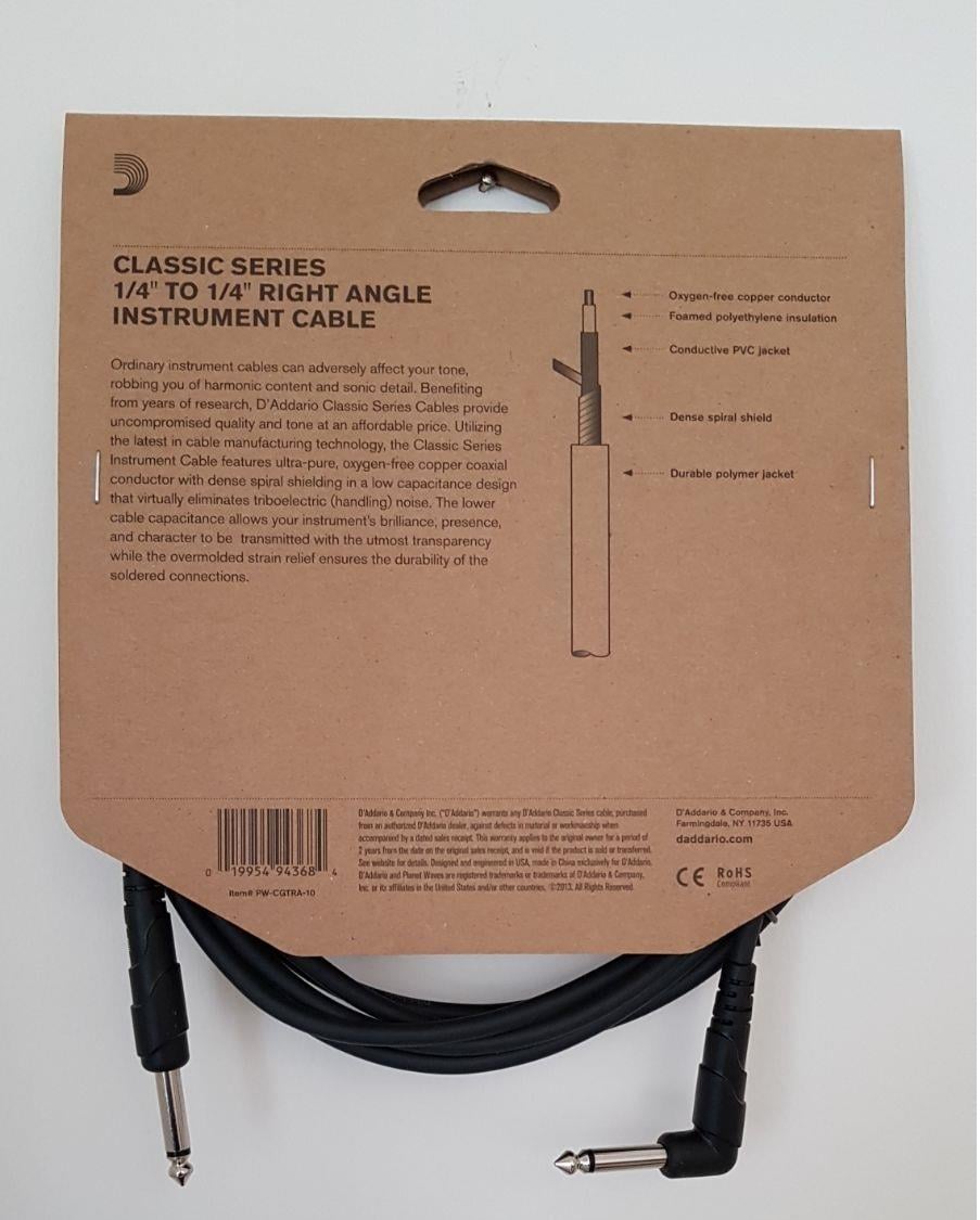 GİTAR KABLO 10 İNCH CABLE RİGHT ANGLE