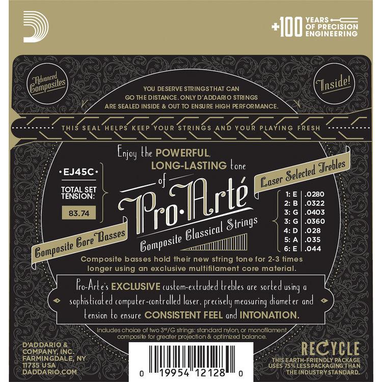 DADDARIO EJ45C PRO-ARTE KLASİK GİTAR TEL SETİ, COMPOSITE CORE, NORMAL TENSION