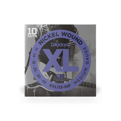 DADDARIO EXL115-10P (10 SET) ELEKTRO GİTAR TEL SETİ, XL, 11-49, NICKEL
