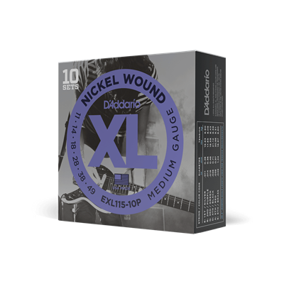 DADDARIO EXL115-10P (10 SET) ELEKTRO GİTAR TEL SETİ, XL, 11-49, NICKEL