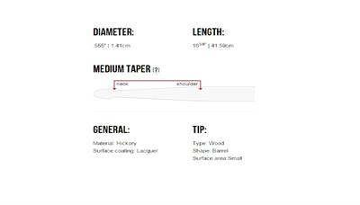 VICFIRTH SZ BAGET SIGNATURE ZORO, HICKORY, 0.555