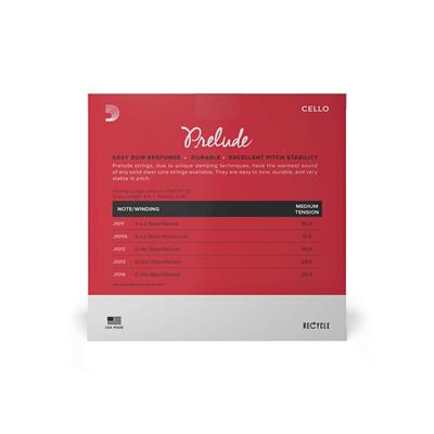 DADDARIO J101044M-B10 CELLO TEL SETİ, PRELUDE, 10 SETLİK PAKET, 4/4