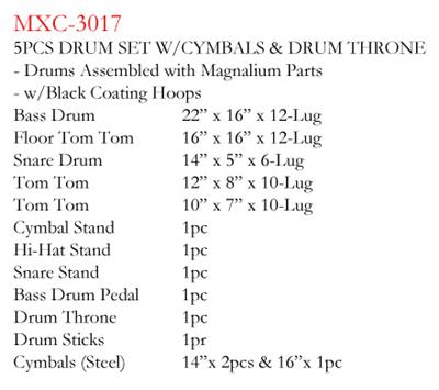 MAXTONE MXC-3017FBK DAVUL SET SİYAH