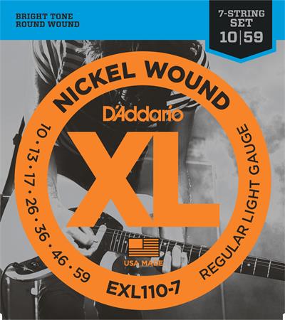 DADDARIO EXL110-7 ELEKTRO GİTAR TEL SETİ, 7 TELLİ, XL, 10-59, NICKEL