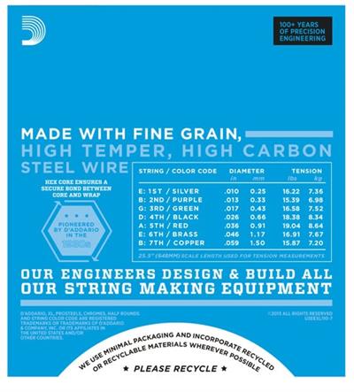 DADDARIO EXL110-7 ELEKTRO GİTAR TEL SETİ, 7 TELLİ, XL, 10-59, NICKEL