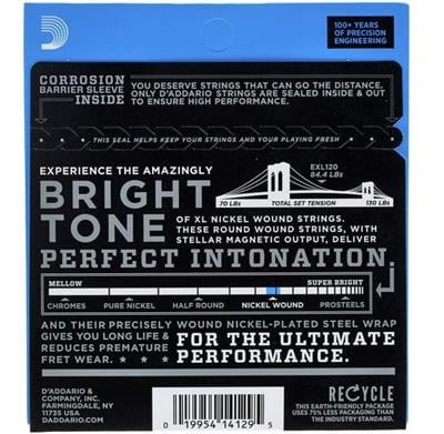 DADDARIO EXL120 ELEKTRO GİTAR TEL SETİ, XL, 9-42, SUPER LIGHT