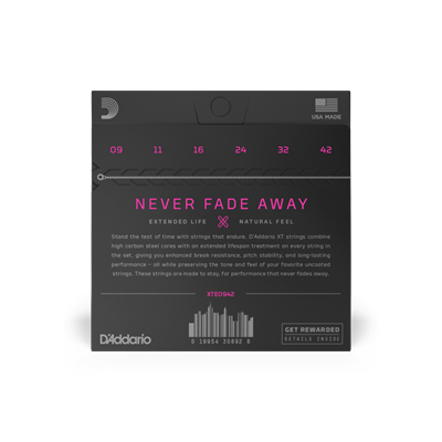 DADDARIO XTE0942 ELEKTRO GİTAR TEL SETİ, XT, 09-42, SUPER LIGHT COATED