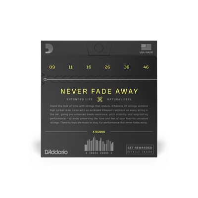 DADDARIO XTE0946 ELEKTRO GİTAR TEL SETİ, XT, 09-46, SUPER LIGHT TOP/REGULAR BOTTOM COATED