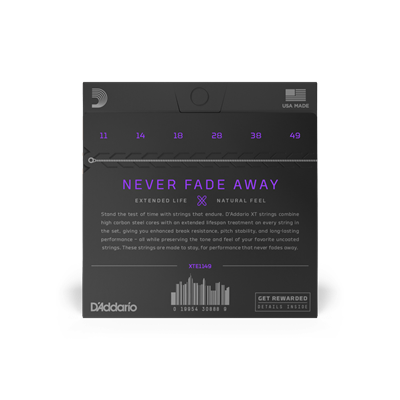 DADDARIO XTE1149 ELEKTRO GİTAR TEL SETİ, XT, 11-49, MEDIUM COATED
