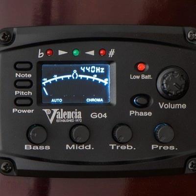 VALENCIA VC104TCE ELEKTRO KLASİK GİTAR, 4/4, NATUREL, SAP ÇELİKLİ