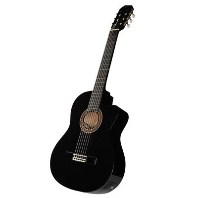 VALENCIA VC104TCEBK ELEKTRO KLASİK GİTAR, 4/4, SİYAH, SAP ÇELİKLİ