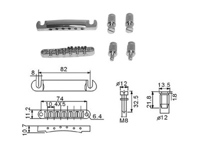 VALENCIA EBR7GD ELEKTRO TREMOLO KÖPRÜ+KOL SET GOLD DR.PARTS