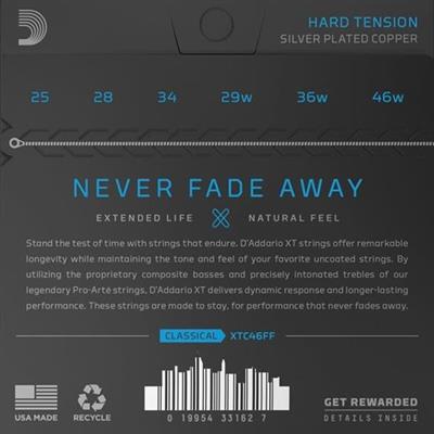 DADDARIO XTC46FF KLASİK GİTAR TEL SETİ, COATED, HARD TENSION