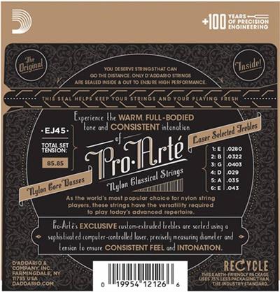 DADDARIO EJ45 PRO-ARTE KLASİK GİTAR TEL SETİ, SILVERPLATED WOUND, NORMAL TENSION