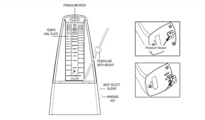 CHERUB WSM-305BK MEKANİK METRONOM, SİYAH