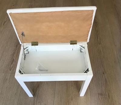 CREMONIA PTCWHL 70 CM PİYANO TABURESİ, BEYAZ, SANDIKLI