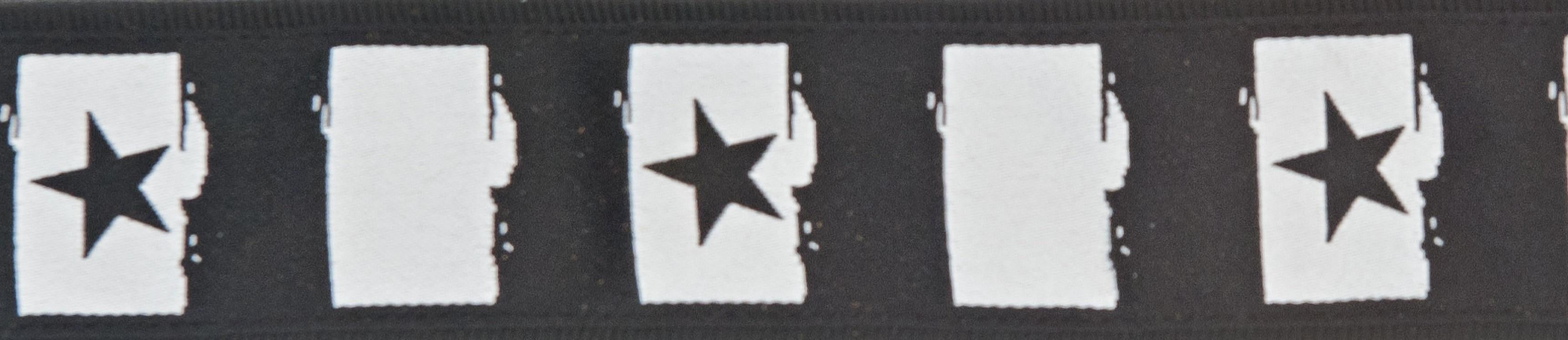 G?TAR ASKISI DOKUMA YILDIZ/S?YAH BEYAZ ROCK STAR