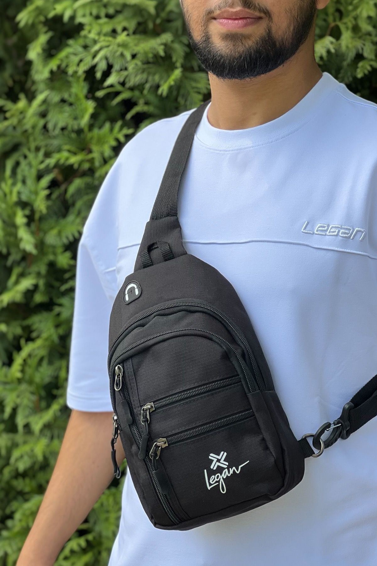 Unisex Çapraz Askılı Omuz Çanta Kulaklık Ve Usb Çıkışlı Bel Göğüs Çantası 8053