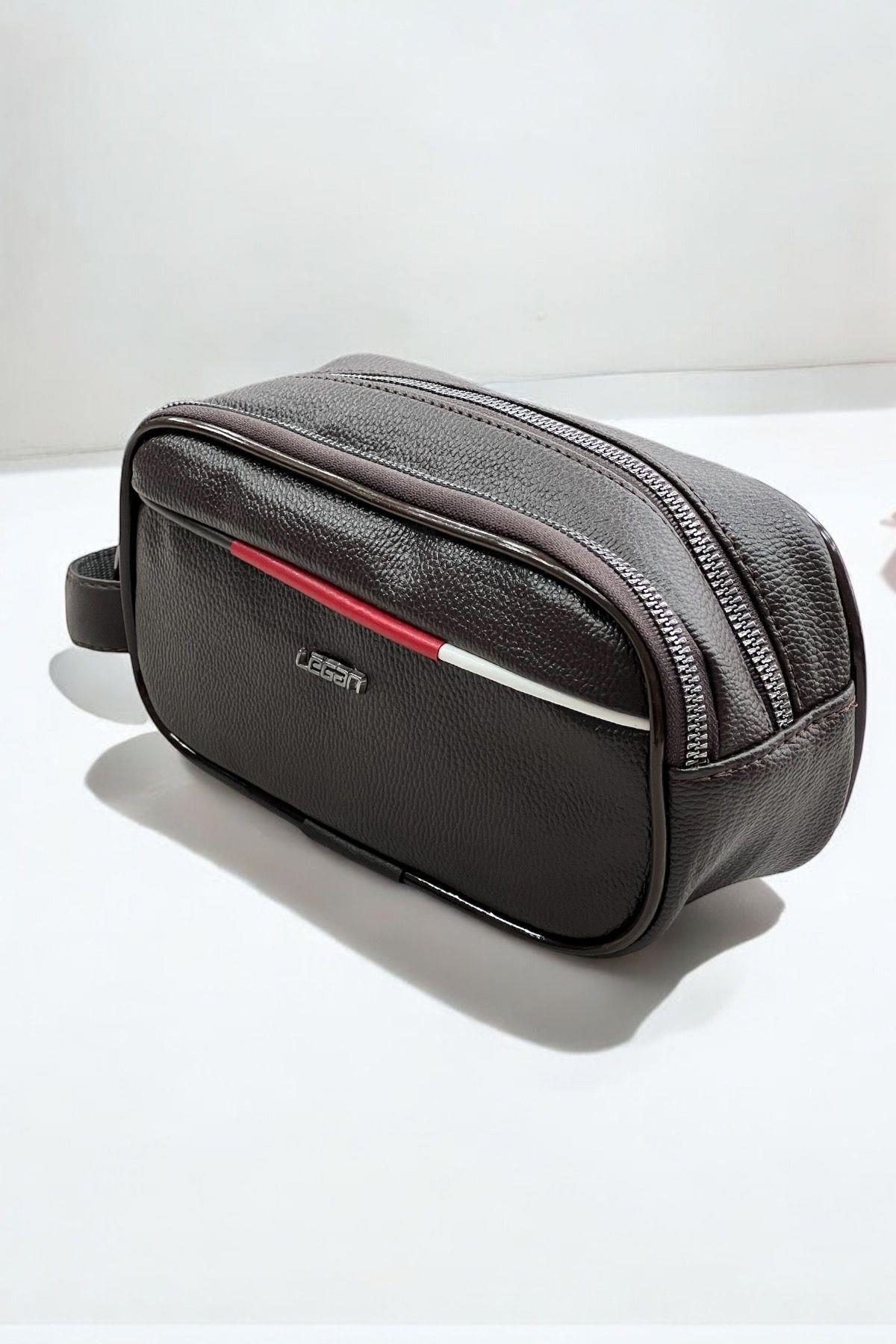 Unisex Siyah 1.Sınıf Suni Deri Portföy Traşlık El Çantası