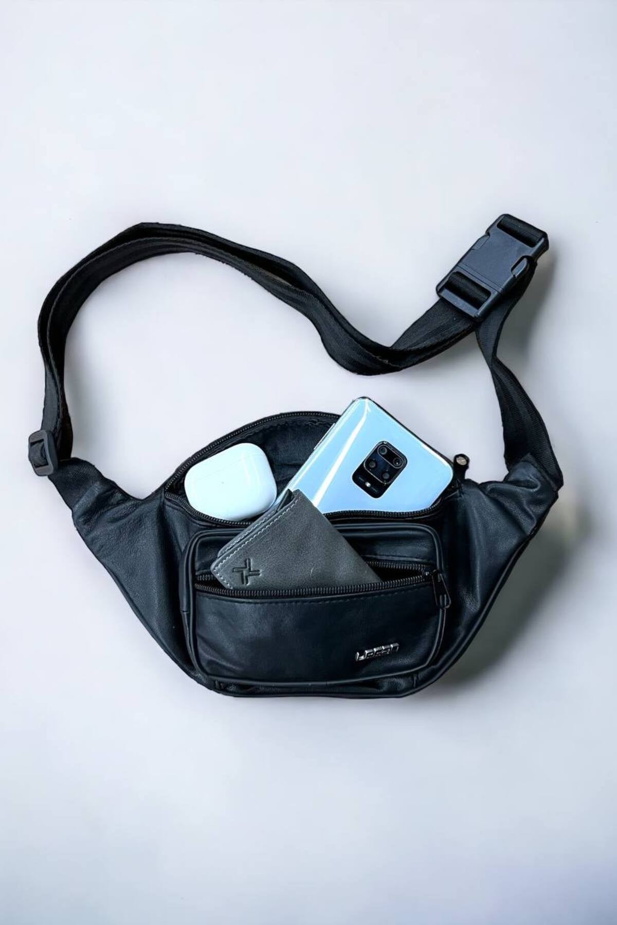 Hakiki Deri Siyah Freebag - Bel Çantası & Çapraz Askılı Çanta