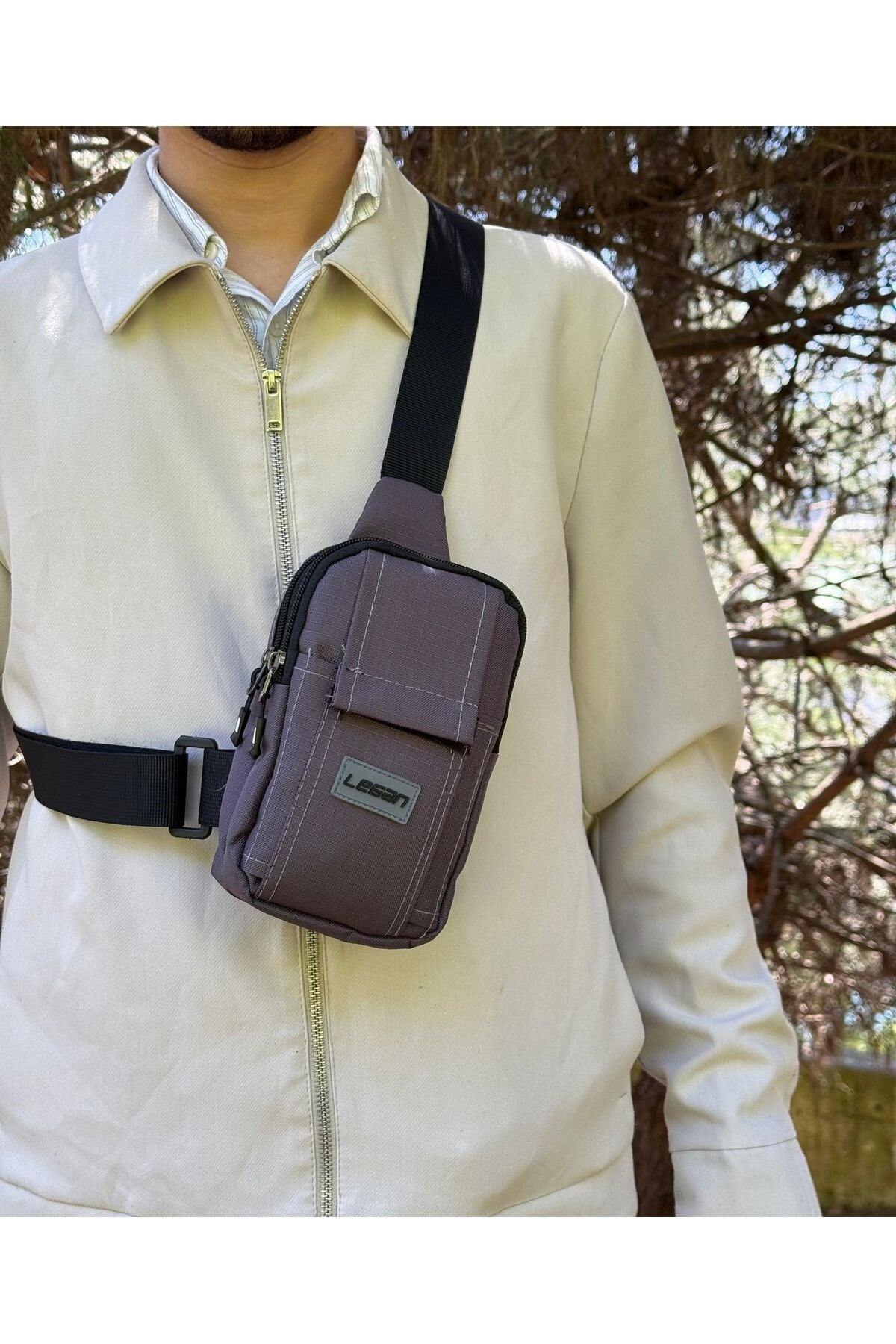 Kumaş Telefon Bölmeli Çapraz Omuz Çanta Göğüs Seyahat Günlük Bodybag