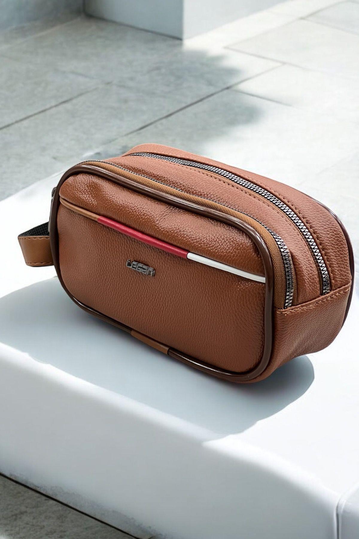 Unisex Siyah 1.Sınıf Suni Deri Portföy Traşlık El Çantası