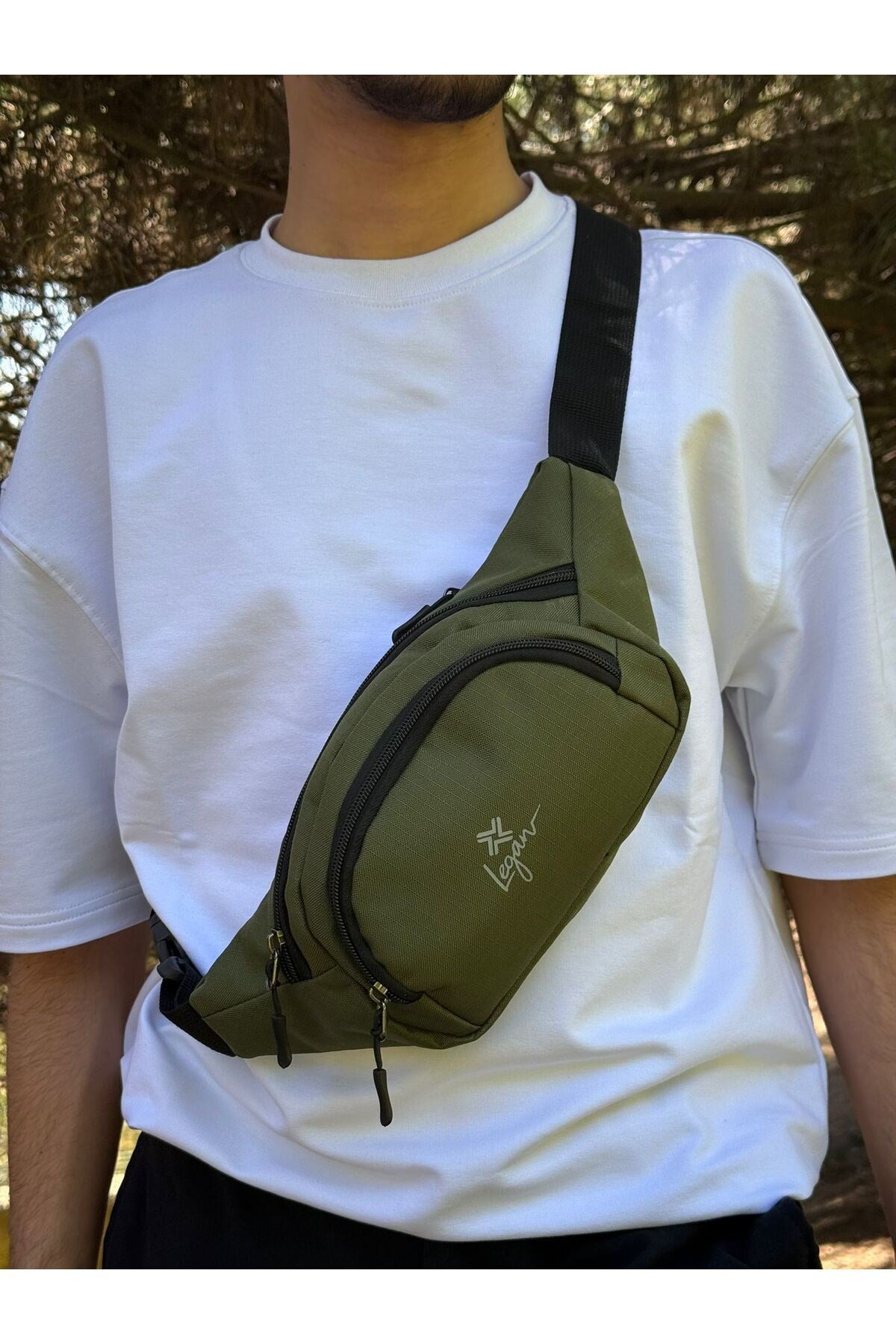 Unisex Telefon Bölmeli Taktik Çapraz Bel Çanta Göğüs Seyahet Günlük Bodybag Çanta