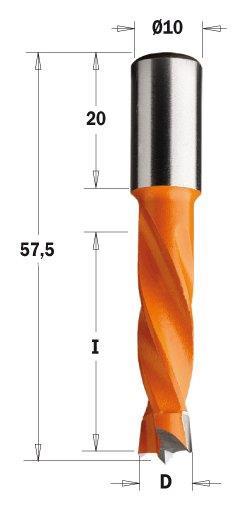 10X30X57,5 S:10X20 SOL DÜBEL ( Y.DELİK ) MATKAP UCU