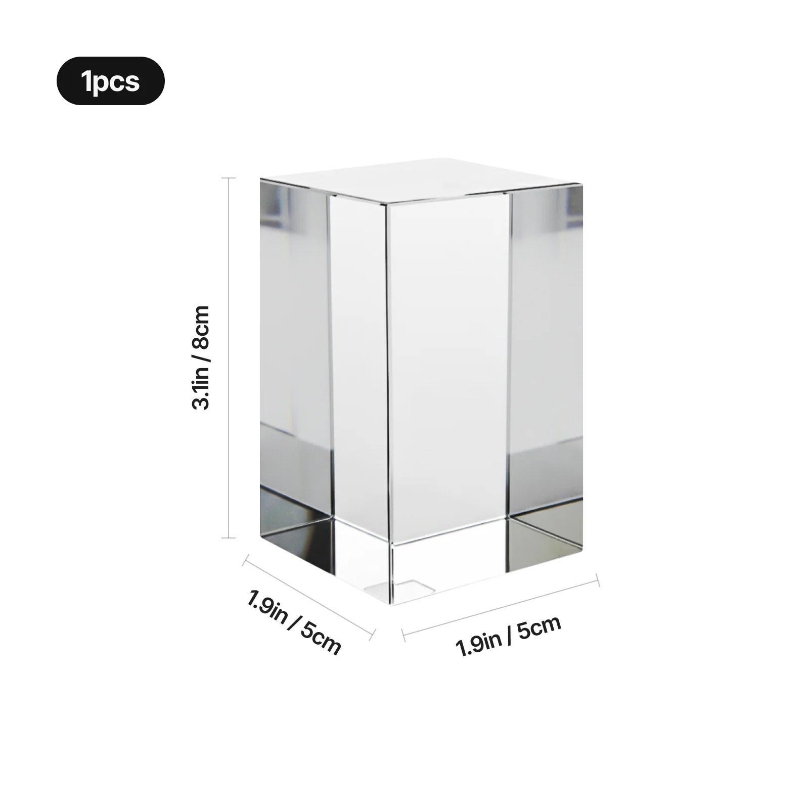 xTooL K9 RECTANGLE CRYSTAL  50X50 80 MMMarkasız