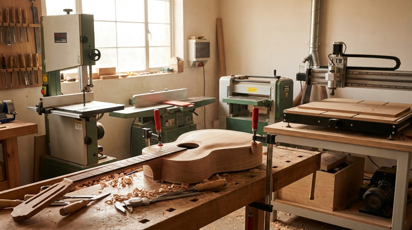 Luthier ve Müzik Enstrümanları Üreticileri İçin Ahşap İşleme Makinaları: 9 Kritik ve Güçlü Ekipman Rehberi