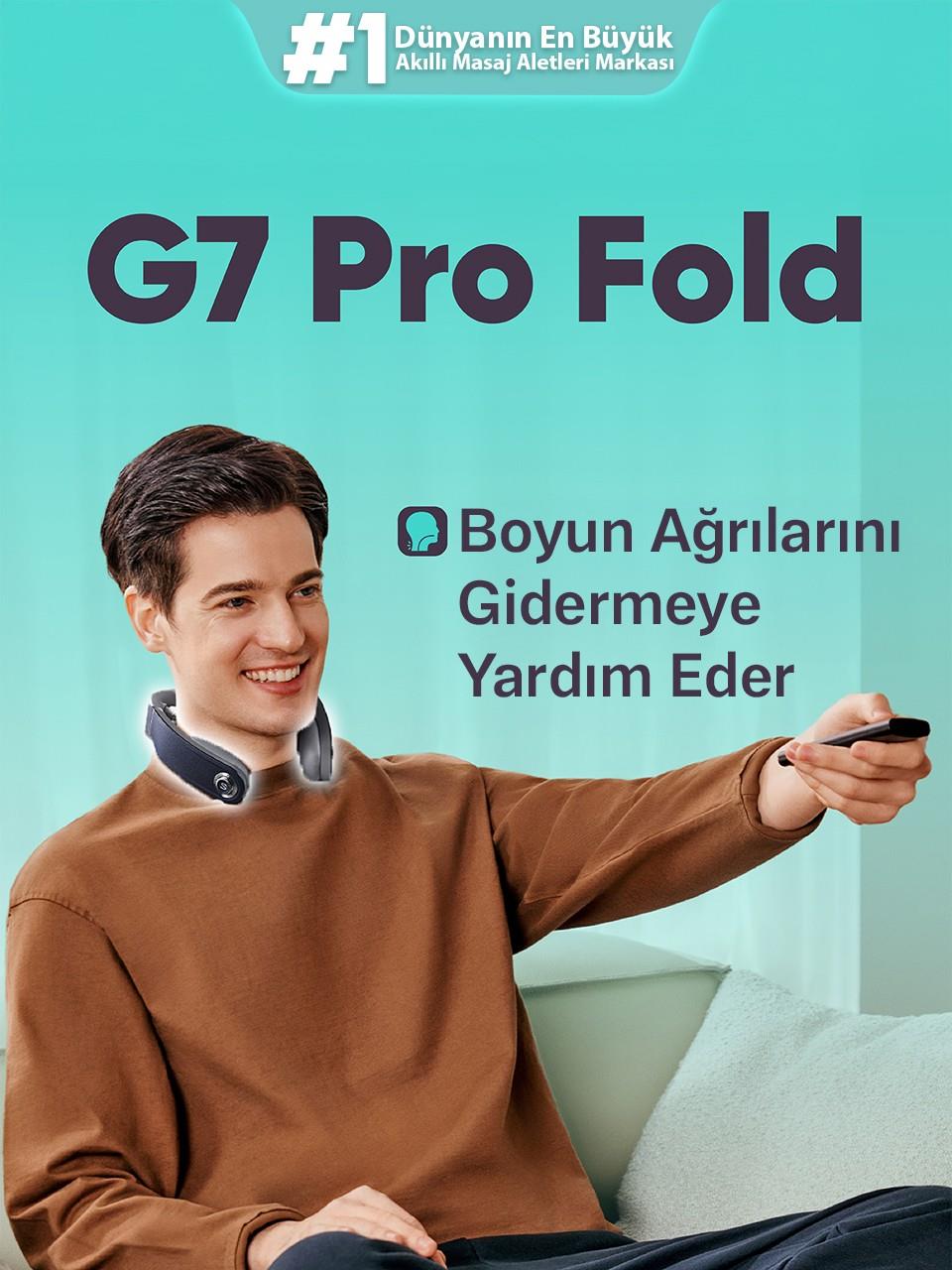 SKG G7 Pro Fold TENS-EMS Akıllı Boyun Masaj Aleti/Robotu, Mobil APP, Isı Terapisi-Termoterapi