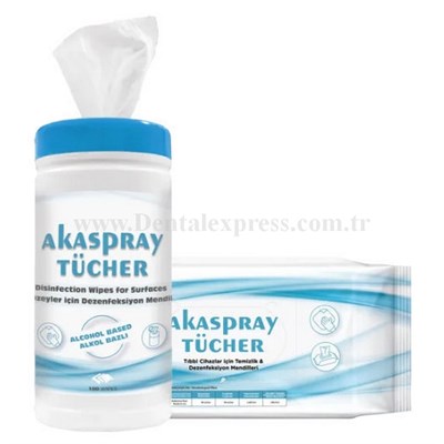 Detrox Akaspray Tücher 100lü Alkollü Yüzey Dezenfektan Mendili
