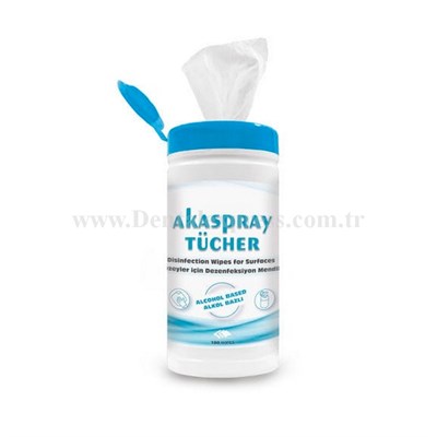 Detrox Akaspray Tücher 100lü Alkollü Yüzey Dezenfektan Mendili