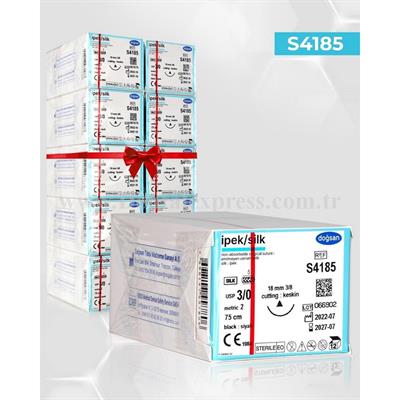 Doğsan İpek 3/0 18 3/8 Keskin (Δ) 75cm İpek Emilemeyen Sütür 10 Kt./Set
