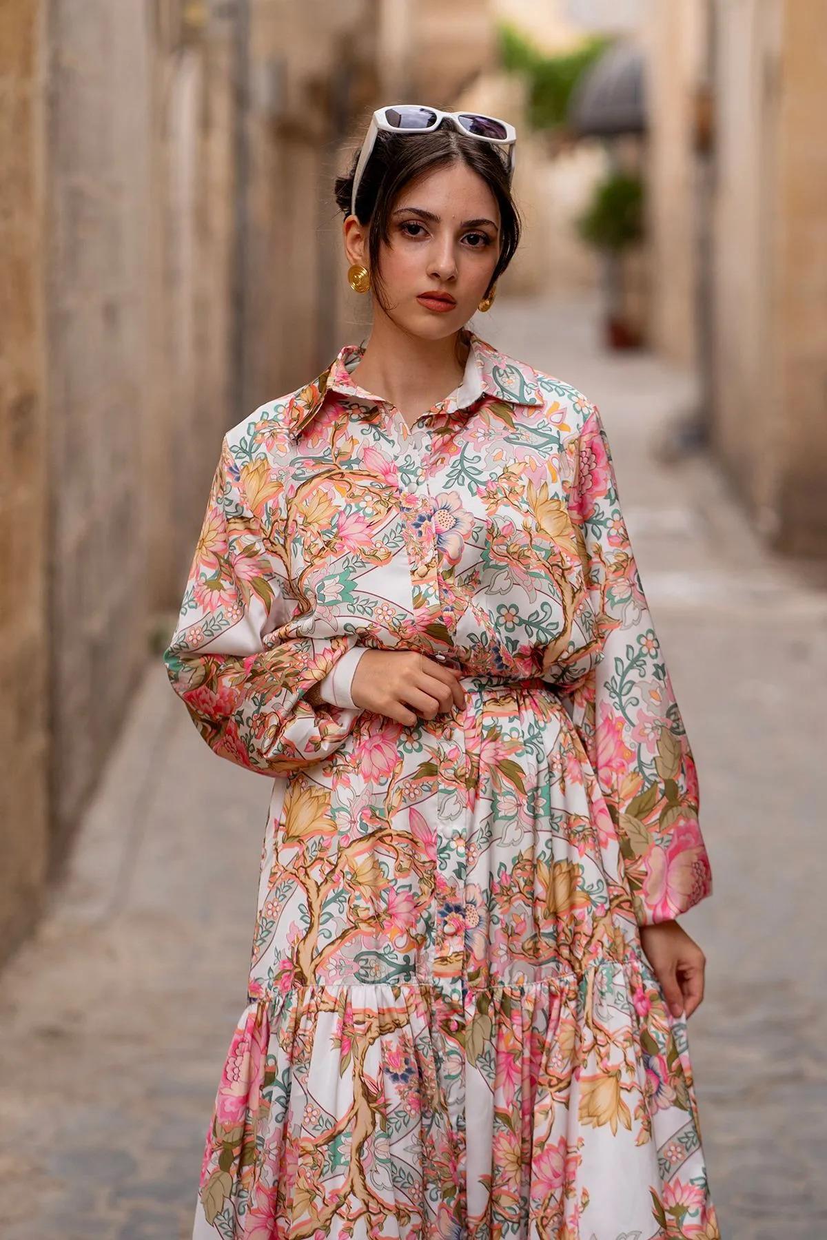 Missemramiss Kemerli Modello Elbise Ekru/vintage